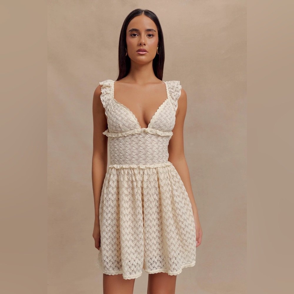 Meshki Ezra Lace Mini Dress - Ivory NWT